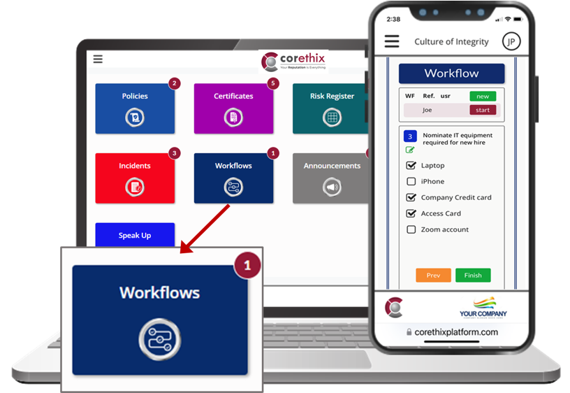 Corethix Workflows Interface